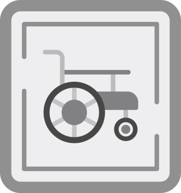 Tekerlekli sandalye web simgesinin vektör çizimi