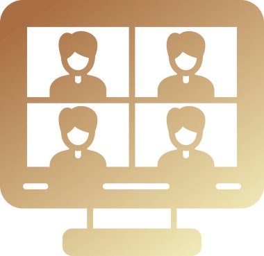 Ana hatlı biçim vektör illüstrasyon tasarımında konferans simgesi