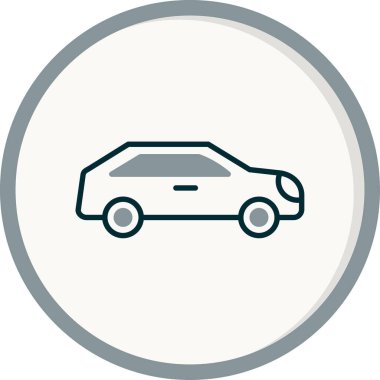 Vektör araba simgesi, temiz ve basit illüstrasyon.