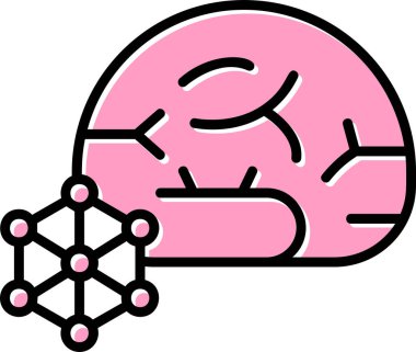 beyin ikonu vektör illüstrasyonu