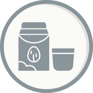 Badem sütlü web simgesi basit illüstrasyon