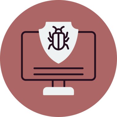 Antivirüs web simgesi, vektör çizimi