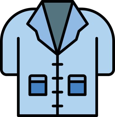 Laboratuvar Önlüğü kıyafet ikonu vektör illüstrasyonuName 