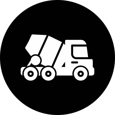 Beton karıştırıcı kamyon ikonu vektör illüstrasyonu