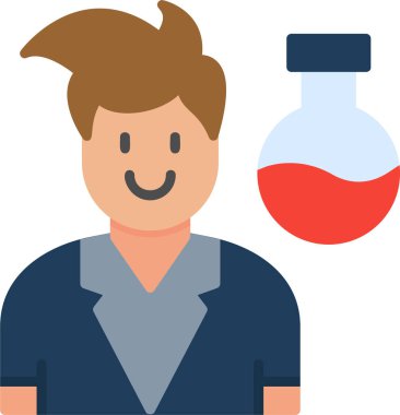 Bilim adamı simgesi, vektör illüstrasyonu