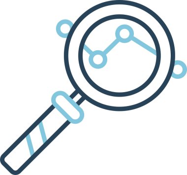 Genişletici cam simgesi canlı renklerde, vektör illüstrasyonunda soyut dizayn edildi.