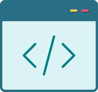 Kodlama ve Geliştirme konsepti simgesi, vektör illüstrasyonu basit tasarım