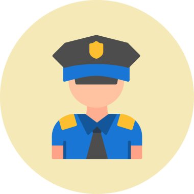 Polis avatarı. Web simgesi basit illüstrasyon