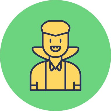 Drakula web simgesi, basit vektör illüstrasyonu