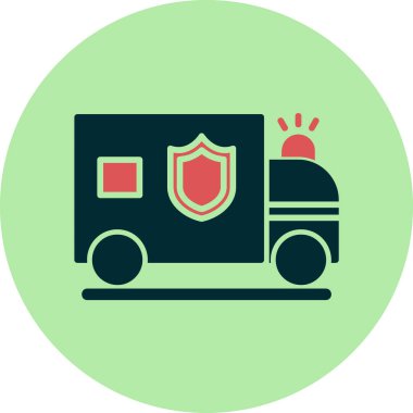 Polis Van simgesi vektör illüstrasyonu