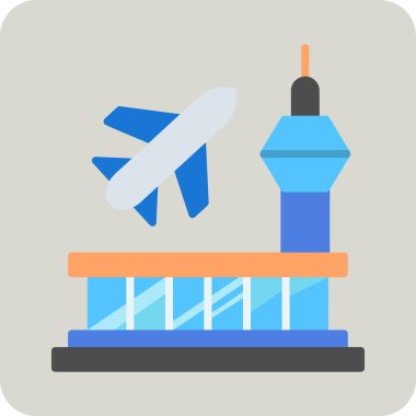 Yolculuk konsepti Havaalanı binası ve uçuş uçağı 