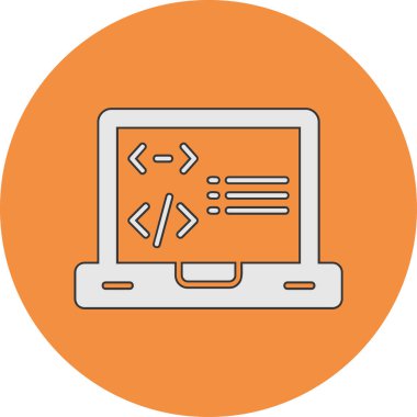 Kodlama. Web simgesi basit illüstrasyon