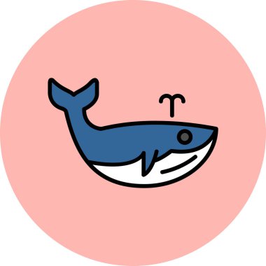 balina simgesi, vektör illüstrasyonu 