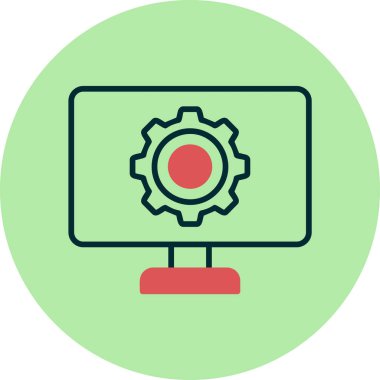 düz ayar simgesi, vektör illüstrasyonu