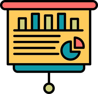 sunum simgesi, vektör illüstrasyonu basit tasarım