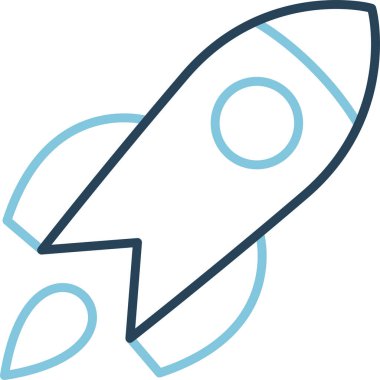 Roket. Web simgesi basit illüstrasyon 