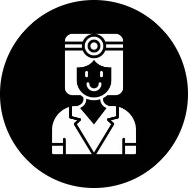 Kadın bir doktor. Web simgesi basit illüstrasyon