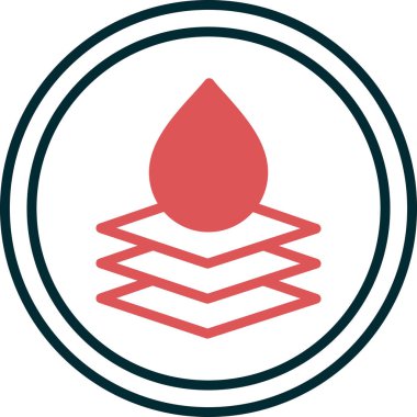 Su geçirmez yüzey çizgisi simgesi. Su geçirmez sembol kavramı beyaz arkaplanda izole edilmiş. Vektör illüstrasyonu