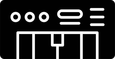 piyano müzik ikonu vektör illüstrasyonu                        