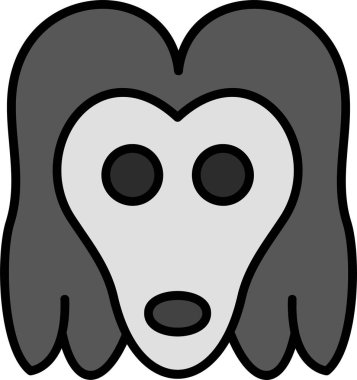 Afgan Tazı web simgesi vektör illüstrasyonu