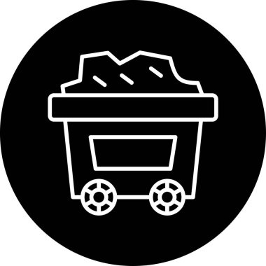 Maden arabası. Web simgesi basit illüstrasyon