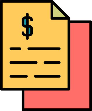 Minimalist belge simgesi, vektör illüstrasyonu basit tasarım