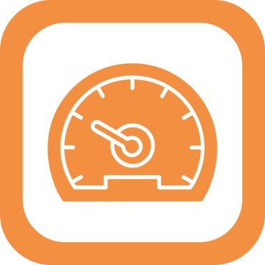 Speedometer web simgesi, vektör illüstrasyonu