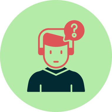 Soru web simgesi, vektör illüstrasyonu 