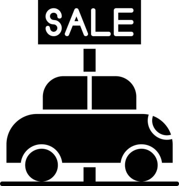 Vektör araba simgesi, temiz ve basit illüstrasyon.