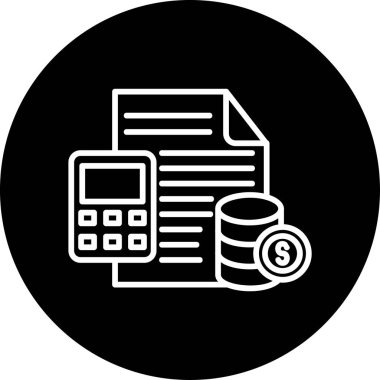 Basit muhasebe düz simgesi vektör illüstrasyonu.