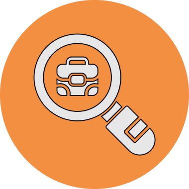 Basit bir biçimde soyut bir iş aramasını sembolize eden renkli web simgesi.