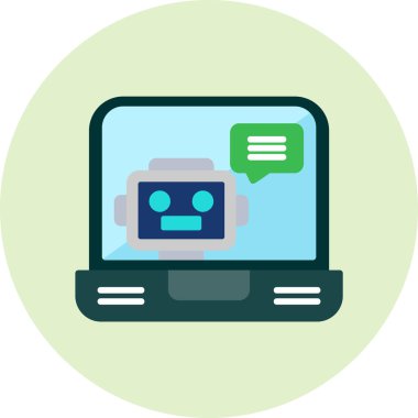 Chatbot, robot simgesi, vektör illüstrasyonu