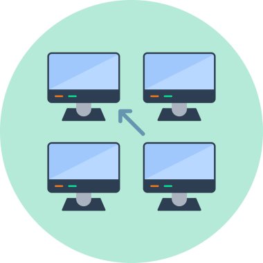 Merkezi olmayan modern simgenin vektör illüstrasyonu