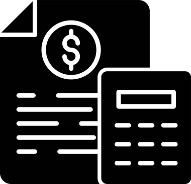 Basit muhasebe düz simgesi vektör illüstrasyonu.