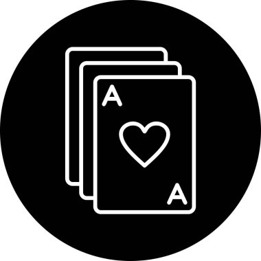 Poker Kartları Web simgesi vektör illüstrasyonu