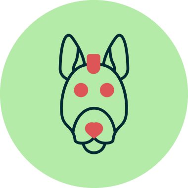 Düz stil Xoloitzcuintle köpek simgesi