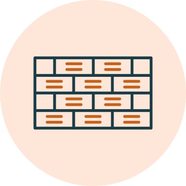 Tuğla duvar simgesi. vektör illüstrasyonu 