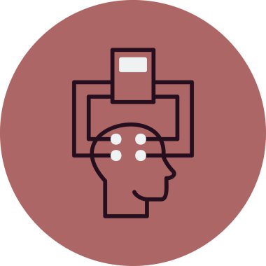 Elektroensefalogram ağ simgesi, vektör illüstrasyonu     