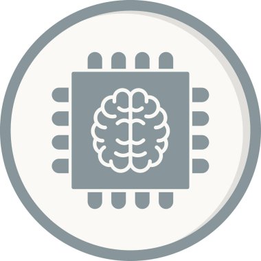 Yapay Zeka simgesi, vektör illüstrasyonu 