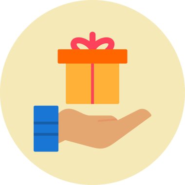 kutu hediye simgesi düz biçimli