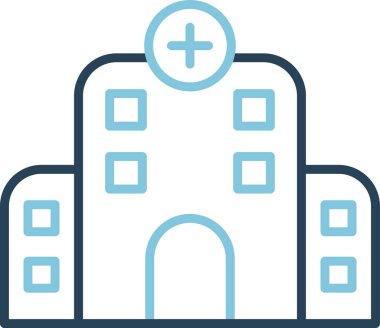 Hastane binası simgesi, vektör illüstrasyonu basit tasarım