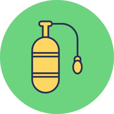 Oksijen tankı ikonu vektör illüstrasyonu 