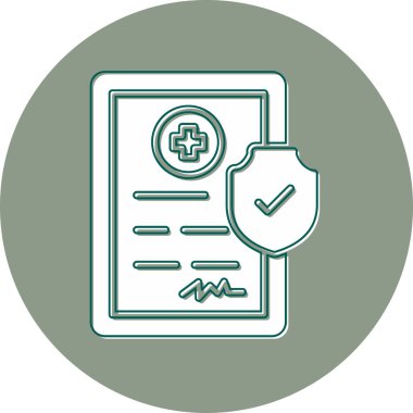 Sağlık Sigortası pano simgesi, vektör illüstrasyonu