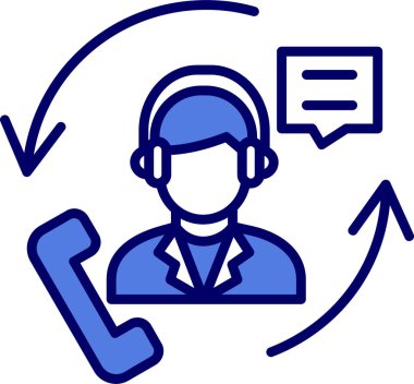 Müşteri hizmet vektör satırı simgesi