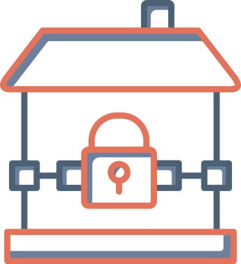 İpotek. Web simgesi basit illüstrasyon