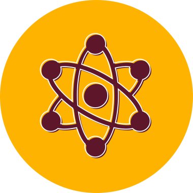 Bilimsel kullanım için düz vektör illüstrasyon atom simgesi gösterimi.