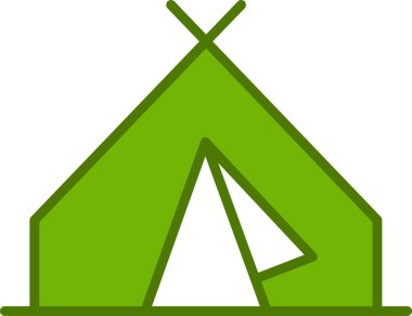 Basit kamp çadırı vektör simgesi