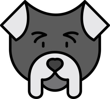 Bulldog köpek yavrusu logosu, yassı hayvan simgesi