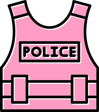 polis vücut zırhı ikon vektör illüstrasyonuName