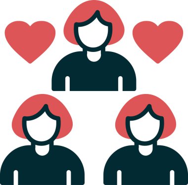 kadın topluluk web simgesi, basit vektör illüstrasyonu